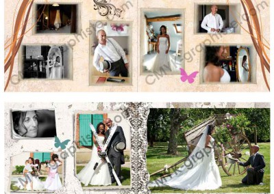 Mariage / Création de la mise en page / Double page d'un album photo