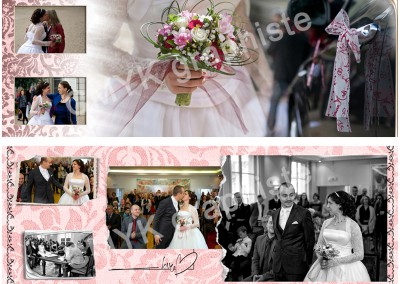 Mariage / Création de la mise en page / Double page d'un album photo