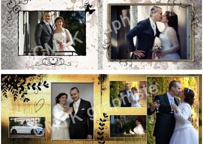 Mariage / Création de la mise en page / Double page d'un album photo