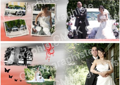 Mariage / Création de la mise en page / Double page d'un album photo