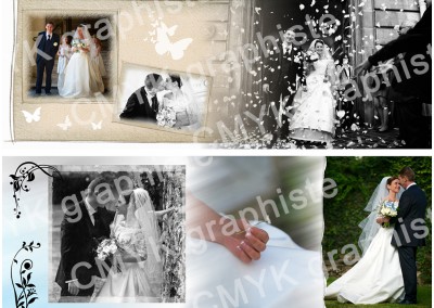 Mariage / Création de la mise en page / Double page d'un album photo
