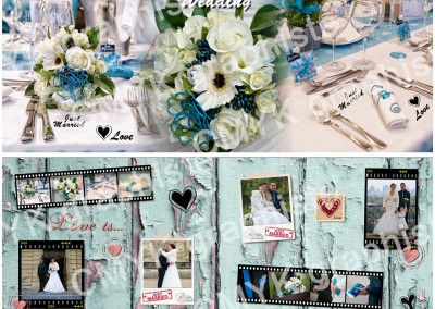 Mariage / Création de la mise en page / Double page d'un album photo