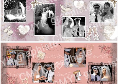 Mariage / Création de la mise en page / Double page d'un album photo