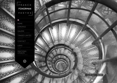 Site Vitrine WordPress / Page d'accueil <a href= "http://franckdfokerman.com/photographe/fr/">Voir le du Photographe</a>