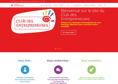 Site Vitrine WordPress <a href= "http://www.club-des-entrepreneuses.fr/">Voir le site d'un Réseau d'entreprises</a>